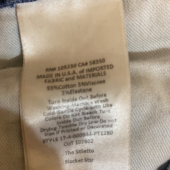 Current/Elliot “stiletto” star print sz 28 jeans - Picture 9 of 9